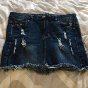Jean mini skirt